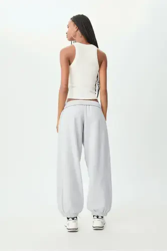 Bias Tape Jogger Pants - Light Gray - 4