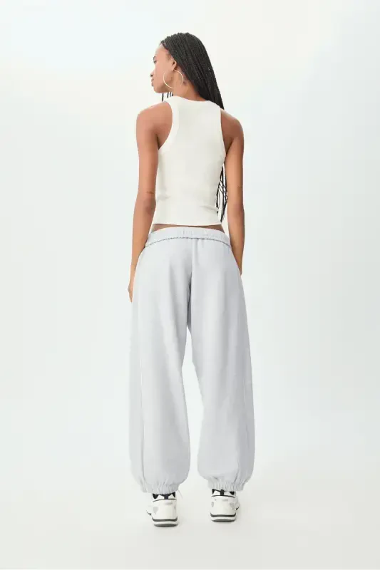 Bias Tape Jogger Pants - Light Gray - 4