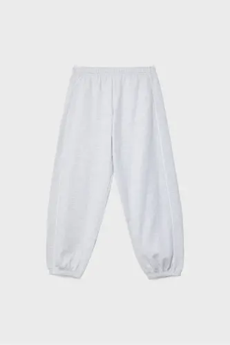 Bias Tape Jogger Pants - Light Gray - 1