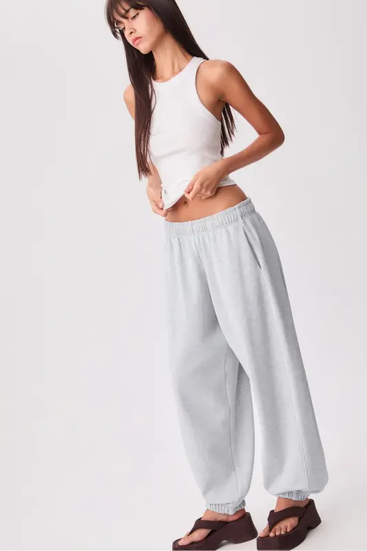 Bias Tape Jogger Pants - Light Gray - 4