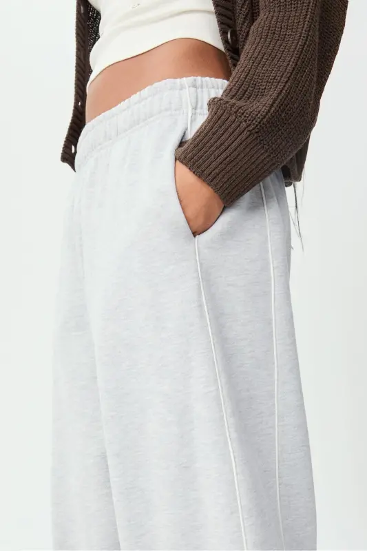 Bias Tape Jogger Pants - Light Gray - 7