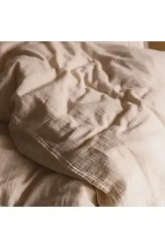 Бязевый муслиновый комплект детского постельного белья 70x110 см, 100% органический хлопок, высота матраса 15 см (КАПУЧИНО)-Cappucino - 3