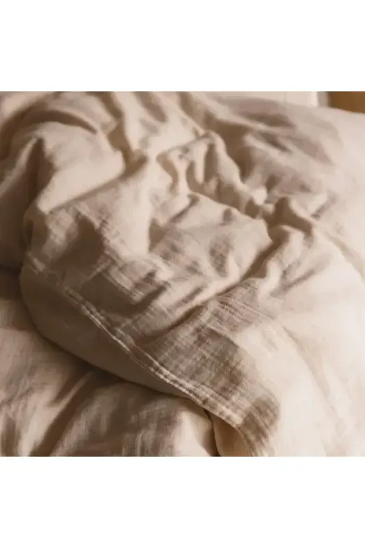 Бязевый муслиновый комплект детского постельного белья 70x110 см, 100% органический хлопок, высота матраса 15 см (КАПУЧИНО)-Cappucino - 3