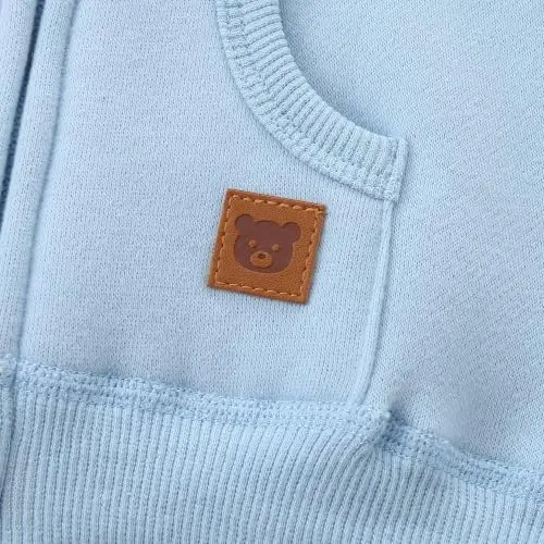 Bibimom Baby Boy Clothes Jackt Girl Baby Hoodie Coat Outerwear Fall Spring | Baby Boy Fall Clothes Baby Boy Girl Solid Casual Pocket Hoodie Sweatershirt Bear Outfit Unisex Infant Gifts Essentials - 5
