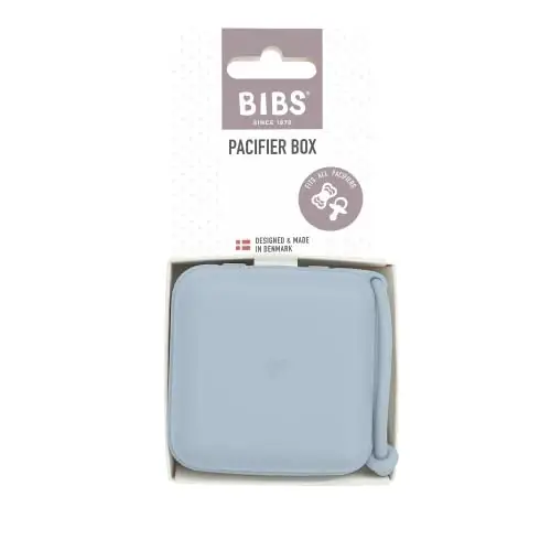 BIBS Pacifier Box with Loop for Storing & Carrying Soothers | 100% BPA Free Material | Designed & Made in Denmark | Baby Blue - 6