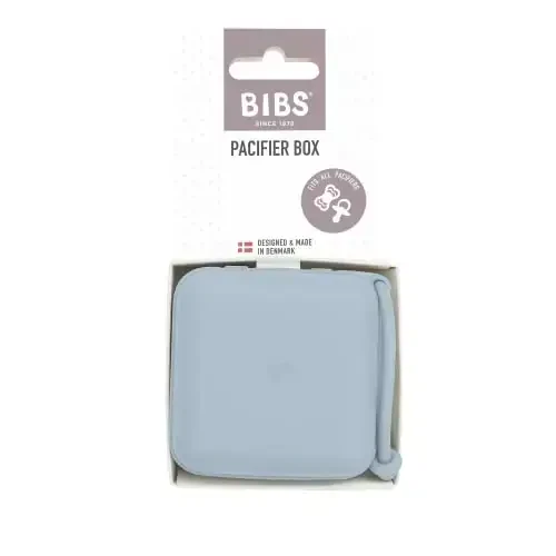 BIBS Pacifier Box with Loop for Storing & Carrying Soothers | 100% BPA Free Material | Designed & Made in Denmark | Baby Blue - 6