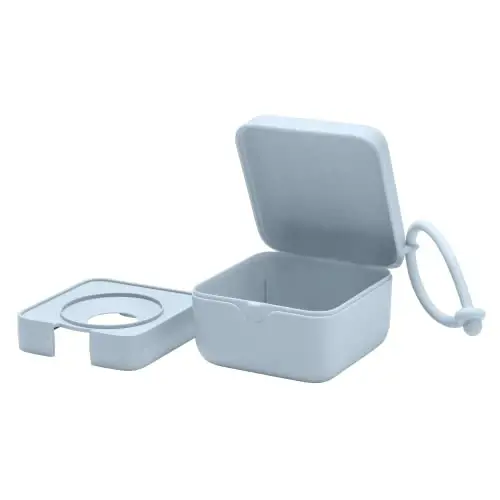 BIBS Pacifier Box with Loop for Storing & Carrying Soothers | 100% BPA Free Material | Designed & Made in Denmark | Baby Blue - 5