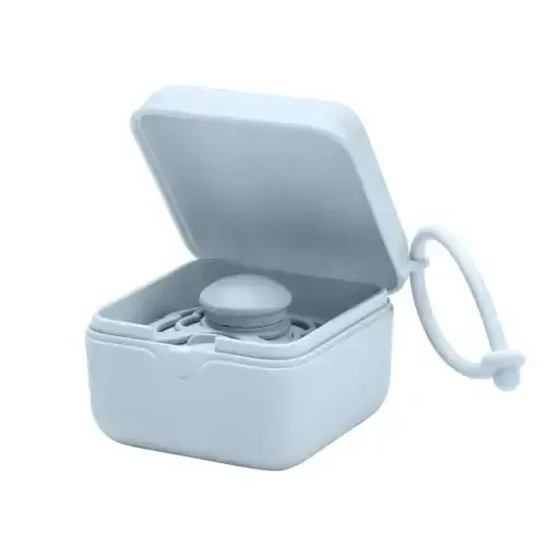 BIBS Pacifier Box with Loop for Storing & Carrying Soothers | 100% BPA Free Material | Designed & Made in Denmark | Baby Blue - 3