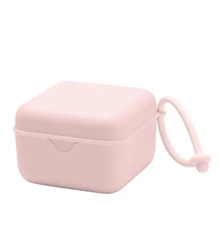 BIBS Pacifier Box with Loop for Storing & Carrying Soothers | 100% BPA Free Material | Designed & Made in Denmark | Blossom - BIBS