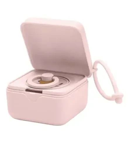 BIBS Pacifier Box with Loop for Storing & Carrying Soothers | 100% BPA Free Material | Designed & Made in Denmark | Blossom - BIBS (1)
