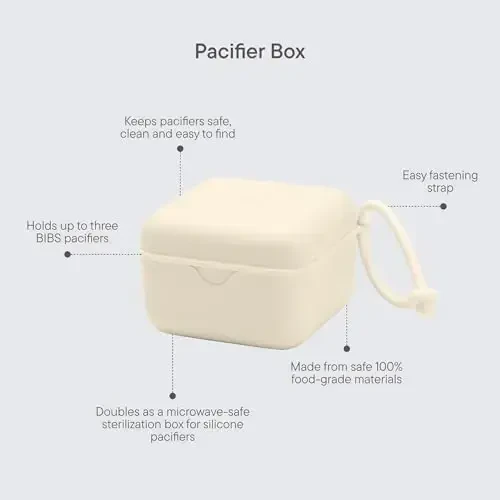 BIBS Pacifier Box with Loop for Storing & Carrying Soothers | 100% BPA Free Material | Designed & Made in Denmark | Iron - 3