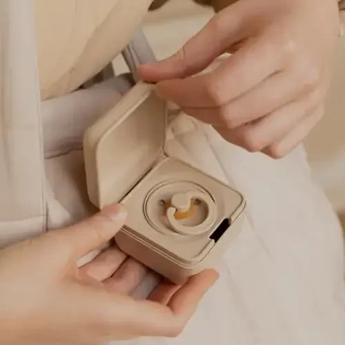 BIBS Pacifier Box with Loop for Storing & Carrying Soothers | 100% BPA Free Material | Designed & Made in Denmark | Iron - 4