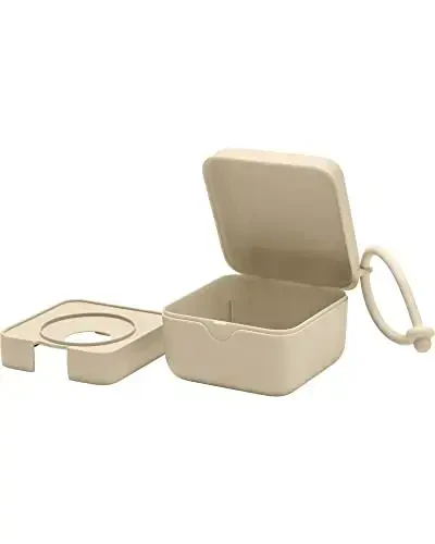 BIBS Pacifier Box with Loop for Storing & Carrying Soothers | 100% BPA Free Material | Designed & Made in Denmark | Vanilla - 4