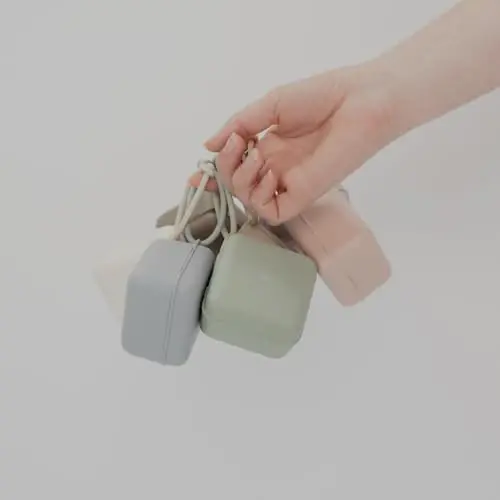 BIBS so‘rg‘ich qutisi, so‘rg‘ichlarni saqlash va tashish uchun halqali | 100% BPA-siz material | Daniyada ishlab chiqarilgan va yaratilgan | Fil suyagi rangi - 6