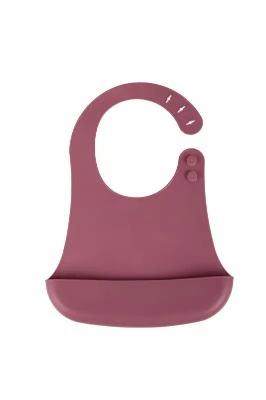 Bibsy Silicone Baby Bib Purple Velvet - burgundy - 1