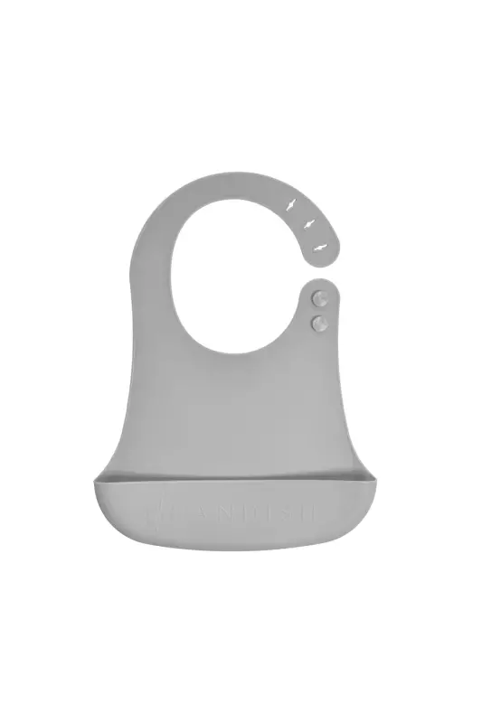 Bibsy Силиконовый Слюнявчик Moon Gray - серый - 1