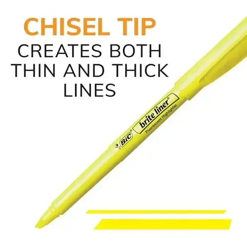 BIC Brite Liner Highlighters, Chisel Tip, 12-Count Pack of Blue Highlighters, Ideal Highlighter Set for Organizing and Coloring - 3