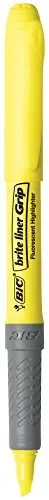 BIC Brite Liner Grip Highlighters, Chisel Tip, 5-Count Pack of Highlighters, Yellow, Ideal Highlighter Set for Organizing and Coloring - 2