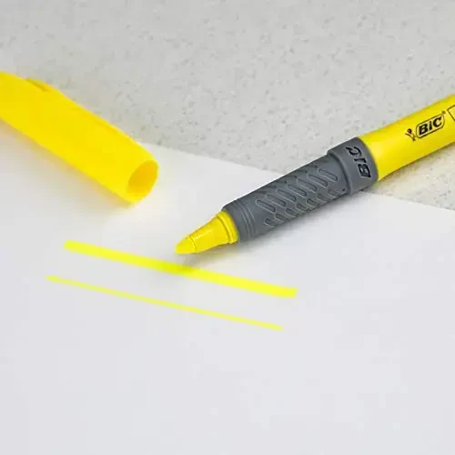 BIC Brite Liner Grip Highlighters, Chisel Tip (1.6 mm), Classic Yellow, 2-Count Pack, Best Highlighters for School Supplies and Office Supplies - 6