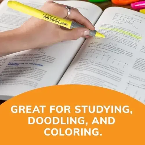 BIC Brite Liner Grip Highlighters, Chisel Tip, 5-Count Pack of Highlighters, Yellow, Ideal Highlighter Set for Organizing and Coloring - 5