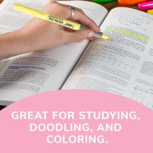 BIC Brite Liner Grip Pocket MINI Highlighter, Pastel Ink Colors, Chisel Tip, 6 Count (Pack of 1) - 6