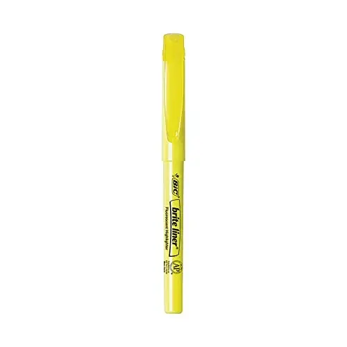BIC Brite Liner Highlighter, Yellow, 12-Pack, 288 Count Total | Chisel Tip for Broad Highlighting and Fine Underlining, Super Bright Fluorescent Ink, Water Resistant, Ideal for Marking Out - 3
