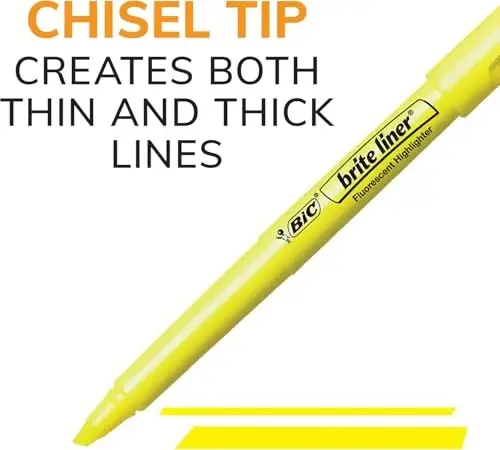 BIC Brite Liner Highlighters, Chisel Tip, 12-Count Pack of Highlighters Assorted Colors, Ideal Highlighter Set for Organizing and Coloring (Pack of 3) - 3