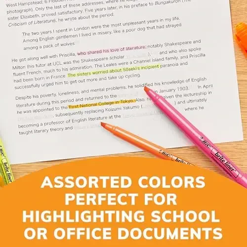 BIC Brite Liner Highlighters, Chisel Tip, 12-Count Pack of Pink Highlighters, Ideal Highlighter Set for Organizing and Coloring - 5