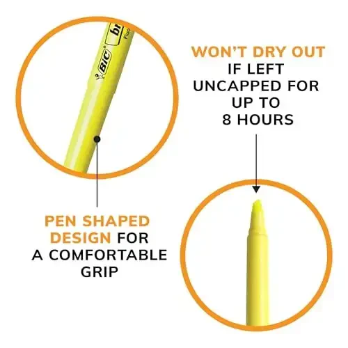 BIC Brite Liner Highlighters, Chisel Tip, 12-Count Pack of Yellow Highlighters, Ideal Highlighter Set for Organizing and Coloring - 6