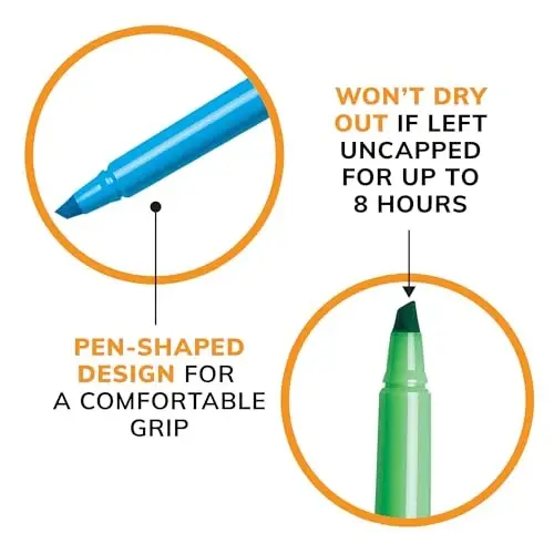 BIC Brite Liner Highlighters, Chisel Tip, 12 talikli Moviy Markerlar to'plami, Tashkil qilish va Rang berish uchun ideal Markerlar to'plami - 5
