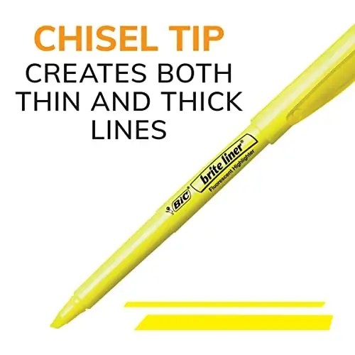 BIC Brite Liner Highlighters, Chisel Tip, 5-Count | Assorted Colors | Pack of 2 - 3