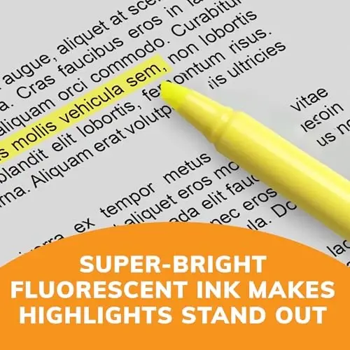 BIC Brite Liner Highlighters, Qirrali uchi, 24 dona Sariq markerlar to'plami, Tartibga solish va rang berish uchun ideal markerlar to'plami - 5
