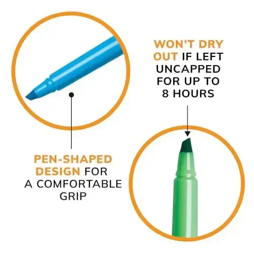 BIC Brite Liner Highlighters, Qirrali uchli, 12 dona pushti markerlar to'plami, tashkil qilish va rang berish uchun ideal markerlar to'plami - 3