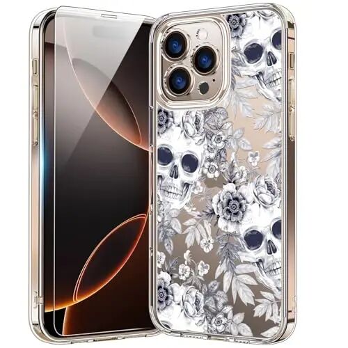 bicol Compatible with iPhone 16 Pro Max Case, Crystal Acrylic Clear Cover | Wireless Charging, Slim Fit Shockproof Protective Phone Cover, Fashionable Pattern Designs for Girls Women - bicol