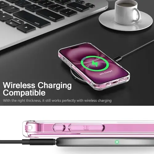 bicol для чехла iPhone 16 Plus с защитной пленкой, усиленная защита камеры, кристально чистый акрил с модным рисунком для девочек и женщин, тонкий защитный чехол для телефона, милый жираф - 4