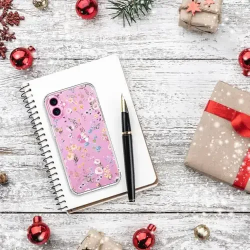 bicol for iPhone 16 Plus Case with Screen Protector, Enhanced Camera Protection, Crystal Acrylic Clear with Fashionable Designs for Girls Women, Slim Fit Protective Phone Cover, Blooming Wildflower - 6