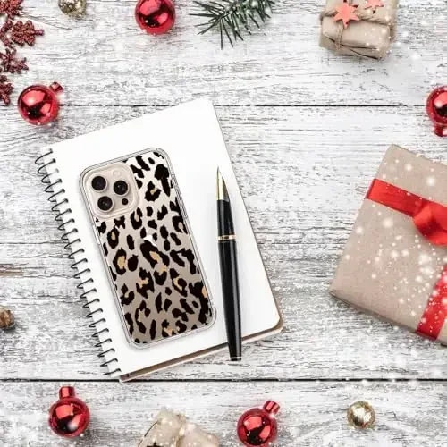 bicol for iPhone 16 Pro Case with Screen Protector, Enhanced Camera Protection, Crystal Acrylic Clear with Fashionable Designs for Girls Women, Slim Fit Protective Phone Cover, Cheetah Leopard Print - 6