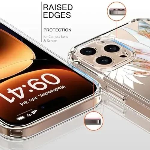 bicol for iPhone 16 Pro Max Case with Screen Protector, Enhanced Camera Protection, Crystal Clear with Fashionable Designs for Girls Women, Slim Fit Protective Phone Cover, Nice Pineapple - BICOL (1)