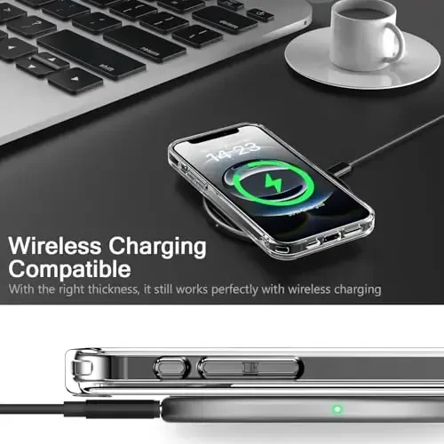 bicol for iPhone 16e Case with Screen Protector, Enhanced Camera Protection, Crystal Acrylic Clear with Fashionable Designs for Girls Women, Slim Fit Protective Phone Cover, Beautiful Elephant - 4