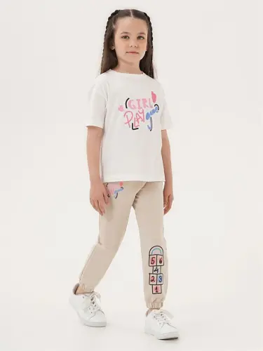 Bicycle Collar Baby Girl T-Shirt and Sweatpants - LC WAIKIKI (1)