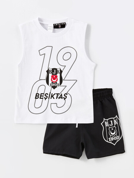 Bicycle Collar Beşiktaş Printed Baby Boy Swimsuit - 1