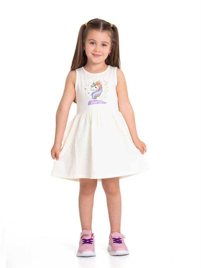 Bicycle Collar Printed Baby Girl Dress - 6