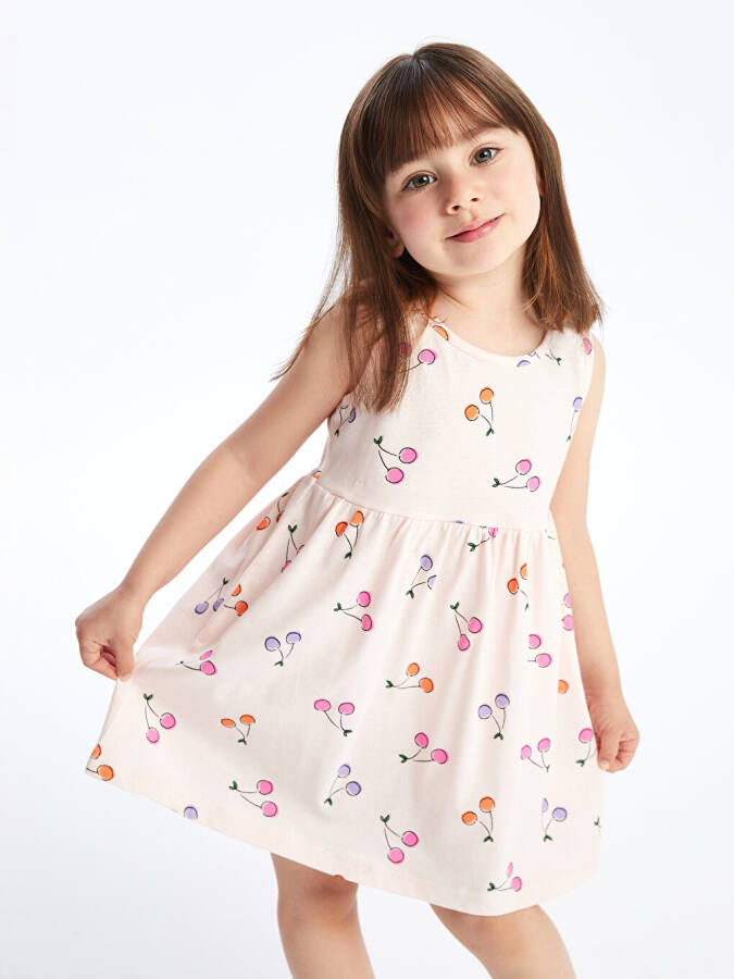 Bicycle Collar Printed Baby Girl Dress - 6