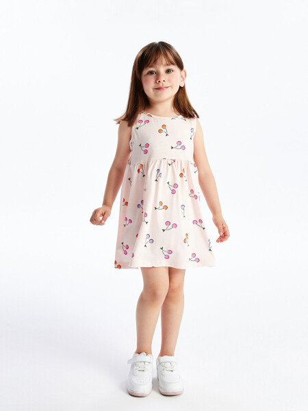 Bicycle Collar Printed Baby Girl Dress - 7