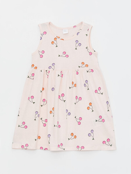 Bicycle Collar Printed Baby Girl Dress - 4