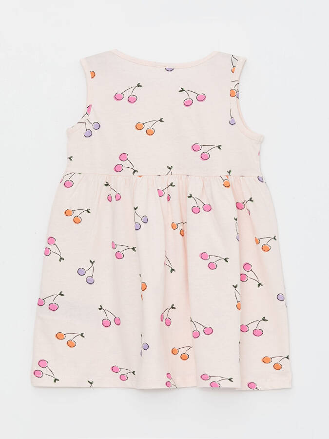 Bicycle Collar Printed Baby Girl Dress - 5