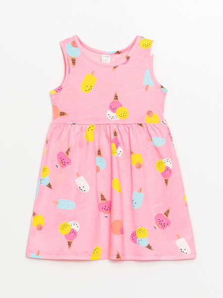 Bicycle Collar Printed Baby Girl Dress - LC WAIKIKI