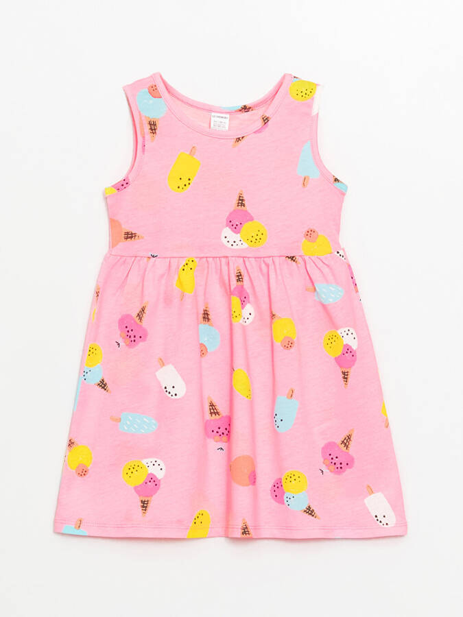 Bicycle Collar Printed Baby Girl Dress - 3