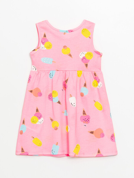 Bicycle Collar Printed Baby Girl Dress - 4