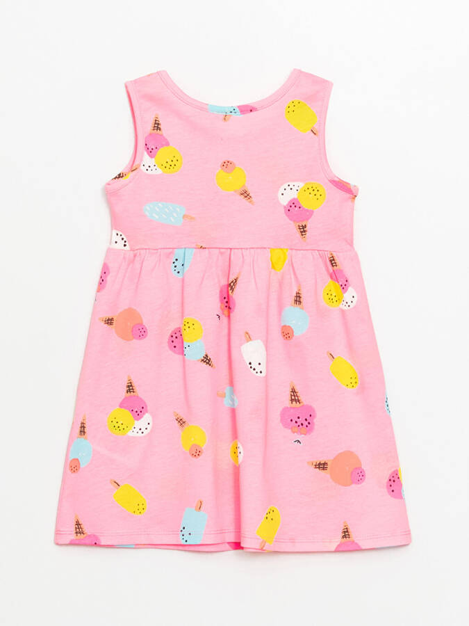 Bicycle Collar Printed Baby Girl Dress - 4